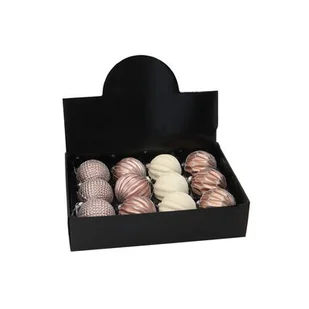 Zestaw bombek szklanych 8 cm brązowo-srebrny mix - Bombki - miniaturka - grafika 1