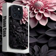Etui i futerały do telefonów - TEMU Etui na telefon - Etui na telefon z kwiatowym wzorem 3D w kolorze różowym i czarnym do iPhone 16, 15, 14, 13, 12 i 11, zaprojektowane odporne na - miniaturka - grafika 1