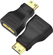 Kable - 2x ZŁĄCZE HDMI ADAPTER ŻEŃSKIE NA MĘSKIE MINI HDMI POZŁACANE 3D 4K 1080p - miniaturka - grafika 1