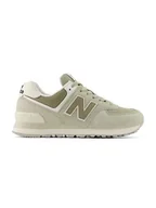 Trampki damskie - New Balance Skórzane sneakersy "574" w kolorze zielonym - miniaturka - grafika 1