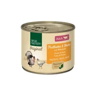 Mokra karma dla kotów - REAL NATURE Adult Indyk i kurczak z olejem z orzechów włoskich 12x200 g - miniaturka - grafika 1