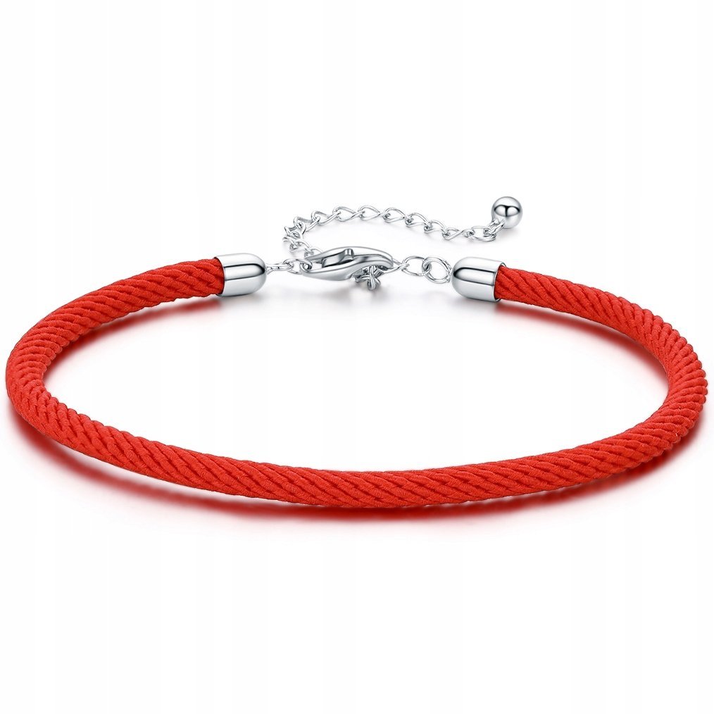 Bransoletka do CHARMS koralików srebro pr 925 czerwony sznurek beads