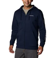 Bluzy męskie - Columbia Męska bluza z kapturem Trek z zamkiem błyskawicznym na całej długości Granatowy Collegiate Navy Small-10X-Large - miniaturka - grafika 1