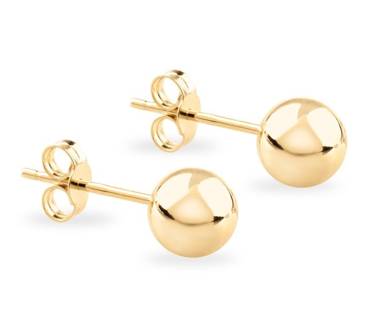 ZŁOTE KLASYCZNE KOLCZYKI KULKI KULECZKI 14KT 585 5 mm