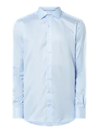 Koszule męskie - Koszula biznesowa o kroju modern fit z diagonalu — nieprzejrzysta - miniaturka - grafika 1