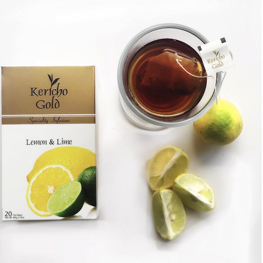 Herbata owocowa Kericho Gold Cytryna i Limonka 20 torebek 40 g Premium duże