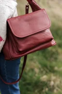 Torebki damskie - Bordowa skórzana torebka na ramię VOOC EP20 - miniaturka - grafika 1