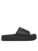 Klapki i japonki damskie - Tommy Hilfiger Klapki Platform Monogram Poolslide FW0FW08526 Czarny - miniaturka - grafika 1