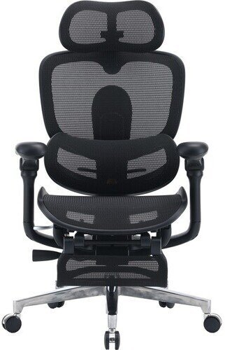 Sihoo Fotel biurowy C500 V2 Ultra Black z podnóżkiem C500-V2-B101-JT
