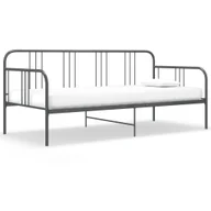 Sofy i kanapy - Sofa rozkładana Szara metalowa rama łóżka 90x200 cm - miniaturka - grafika 1