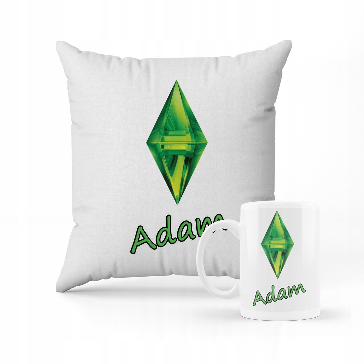 ZESTAW PODUSZKA + KUBEK PREZENT THE SIMS 4 GRA PREZENT + IMIĘ