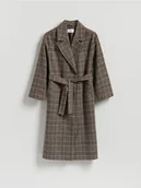 Płaszcze damskie - Reserved - Wiązany płaszcz w kratę - wielobarwny - miniaturka - grafika 1