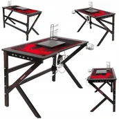 Biurka gamingowe - BIURKO GAMINGOWE KOMPUTEROWE STÓŁ DLA GRACZA OŚWIETLENIE LED TUNING 120 CM - miniaturka - grafika 1