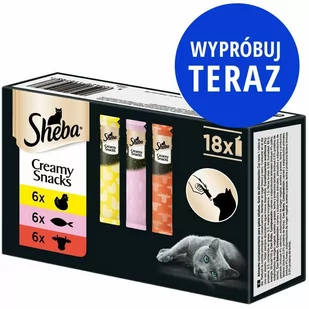 Zestaw mieszany Sheba Creamy Snacks pasta dla kota, 18 x 12 g - 18 x 12 g - Przysmaki dla kotów - miniaturka - grafika 1