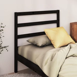 Lumarko Wezgłowie łóżka, czarne, 106x4x100 cm, lite drewno sosnowe - Inne meble do sypialni - miniaturka - grafika 1