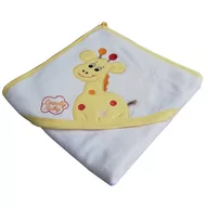 Okrycia kąpielowe dla dzieci - Ręcznik Niemowlęcy Kąpielowy Z Kapturkiem Żyrafa Żółta - miniaturka - grafika 1