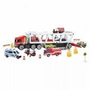 Samochody i pojazdy dla dzieci - Transporter Wóz strażacki Mattel - miniaturka - grafika 1