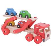 Samochody i pojazdy dla dzieci - Bigjigs Toys Transporter Laweta - miniaturka - grafika 1