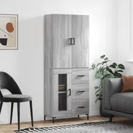 Witryny - vidaXL Witrynka szary dąb sonoma 69,5x34x180cm materiał drewnopochodny - miniaturka - grafika 1