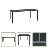 Stoły ogrodowe - The Living Store Stół jadalniany do ogrodu - 190x90x74 cm - antracyt - stal - Stół Ogrodowy - miniaturka - grafika 1