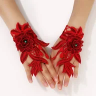 Rękawiczki - Rękawiczki ozdobne - Czerwony - miniaturka - grafika 1