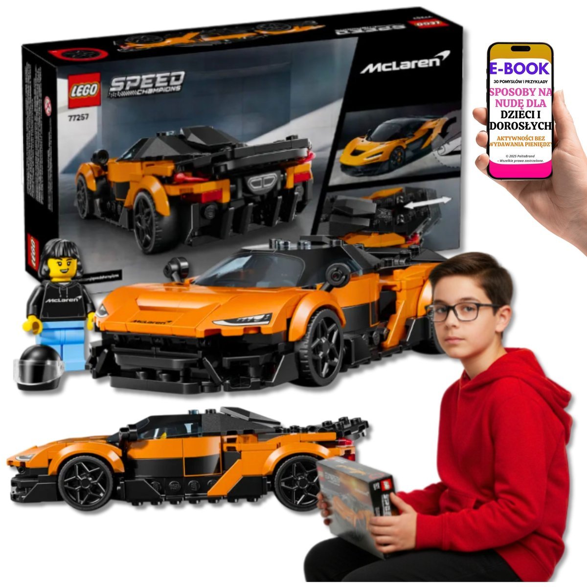 KLOCKI LEGO AUTO Speed Champions McLaren W1 77257 Lego Autko samochód wyścigowy PREZENT Dla Syna Wnuka + EBOOK-3