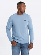 Bluzy męskie - Nierozpinana męska bluza dresowa błękitna wygodna OM-SSNZ-0136 V3 roz. M - miniaturka - grafika 1
