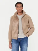 Kurtki męskie - Guess Kurtka z imitacji skóry M5BR79 Z5570 Beżowy Regular Fit - miniaturka - grafika 1
