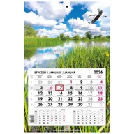 Kalendarze - Kalendarz 2026 jednodzielny główka płaska Mazury - kalendarz - miniaturka - grafika 1