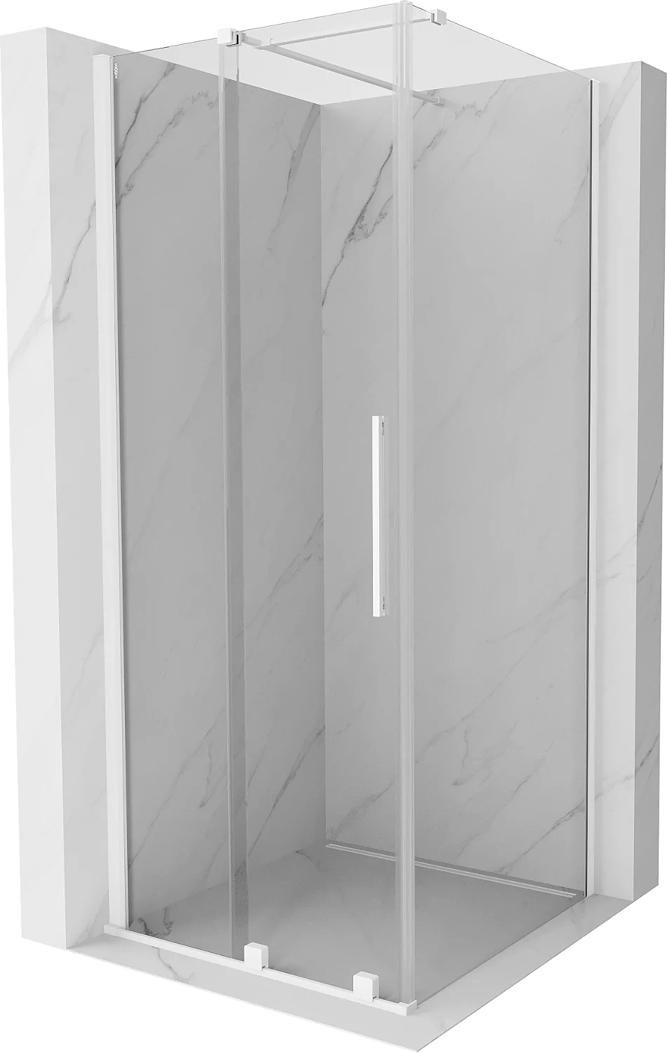 Mexen Velar kabina prysznicowa rozsuwana 120x120 cm, transparent, biała - 871-120-120-01-20
