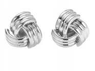 Srebrne kolczyki precelki 2cm na sztyft modny srebrzony wzór na prezent