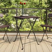 Stoły ogrodowe - vidaXL Składany stolik bistro, brązowy, 55x54x71 cm, polirattan - miniaturka - grafika 1