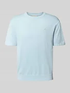 Koszulki męskie - T-shirt z wyhaftowanym logo model ‘SUPIMA’ - miniaturka - grafika 1