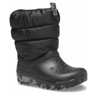 Śniegowce damskie - Dziecięce Śniegowce CROCS CLASSIC NEO PUFF BOOT K 207684-001 – Czarny - miniaturka - grafika 1