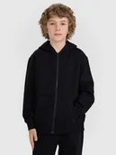 Bluzy dla chłopców - 4F Bluza dresowa rozpinana z kapturem chłopięca - czarna 122 (6-7 lat) - miniaturka - grafika 1