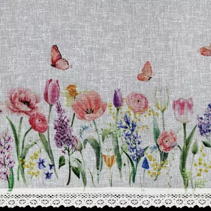 Firana 60 x 150 Dekoracyjna Gotowa Bella Biały+Róż - Firany - miniaturka - grafika 4