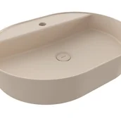 Umywalki - BOCCHI SOTTILE SLIM LINE Umywalka nablatowa owalna 60x45cm z otworem na baterię Jaśmin (Mat) - miniaturka - grafika 1