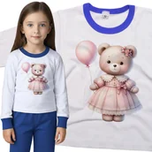 Piżamy dla dziewczynek - Piżama dziecięca Miś W Różowej Sukience Różowy Balonik Dzień Misia 110/116 - VoloDonum - miniaturka - grafika 1