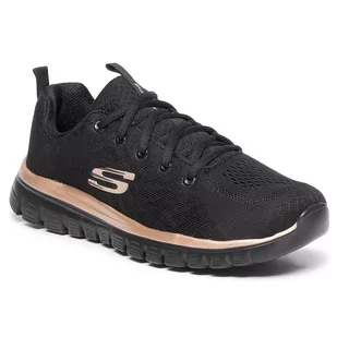 Buty SKECHERS - Get Connected 12615/BKRG Black/Rose Gold - Baleriny - miniaturka - grafika 1