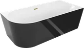 Wanny - Mexen Mia wanna wolnostojąca narożna prawa 180 x 80 cm, biała/czarna, przelew złoty - 52691808075P-50 - miniaturka - grafika 1