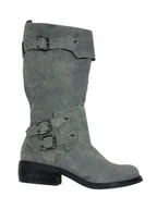 Kozaki damskie - Szare kozaki na słupku TwoLips 36 - miniaturka - grafika 1