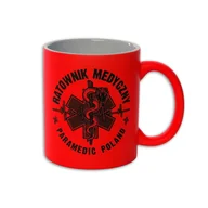 Kubki - Kubek RATOWNIK MEDYCZNY żmija 330 ml - pomarańczowy FLUO - miniaturka - grafika 1