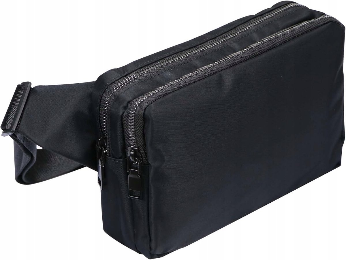 Torba Biodrowa Saszetka Czarna z Regulowanym Paskiem