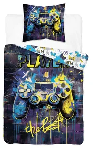 POŚCIEL 160x200 GAMER ŚWIECĄCA ŚWIECI MŁODZIEŻOWA dla gracza gamingowa PAD - Pościel dla dzieci - miniaturka - grafika 1