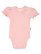 Body dla niemowląt - Dziewczęce body krótki rękaw kokarda beżowy Nicol,r.80 - miniaturka - grafika 1