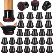 Zawiasy, okucia i inne akcesoria - (s) 32-częściowe ochraniacze na nogi krzeseł, silikonowe podkładki na krzesła z pogrubionym filcem, czarne małe podkładki na krzesła, ochraniacze na p - miniaturka - grafika 1