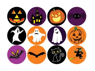 Opłatki na muffiny babeczki Halloween MIX - Halloween - miniaturka - grafika 1
