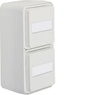 Gniazdka elektryczne - Berker W.1 Berker Gniazdo SCHUKO 2P+Z 2-kr pionowe z polem opisowym, kompletne, IP55, biały - miniaturka - grafika 1