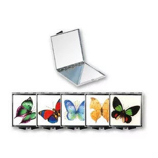 Top Choice Lusterko kieszonkowe Kwadratowe Butterfly 85420 - Lusterka do makijażu - miniaturka - grafika 1