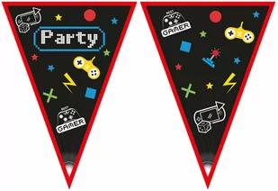 Baner flagi Gaming Party - 1 szt. - Dekoracje sali - miniaturka - grafika 1
